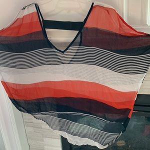 Small dELiA*s orange,white and navy nice shirt